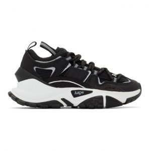 AAPE by A Bathing Ape Black and White Dimension Sneakers (AAPSHM6540XXDBKA)