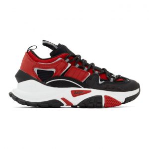 AAPE by A Bathing Ape Black and Red Dimension Sneakers (AAPSHM6540XXDRDB)