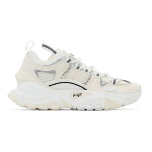 AAPE by A Bathing Ape White and Off-White Dimension Sneakers (AAPSHM6540XXDWHU)