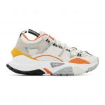 AAPE by A Bathing Ape White and Orange Dimension Sneakers (AAPSHM6540XXDWHX)