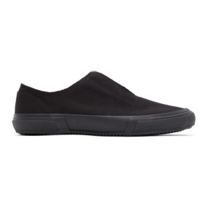 Yohji Yamamoto Black Canvas Gore Slip-On Sneakers (HD-E01-060)