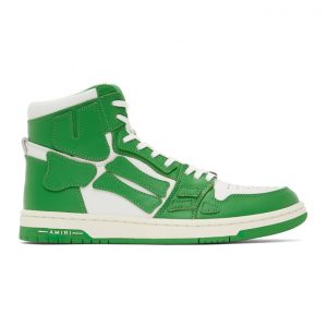 AMIRI Green and White Skel Top Hi Sneakers (MFS002-344)
