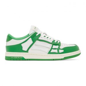 AMIRI Green and White Skel Top Low Sneakers (MFS003-344)