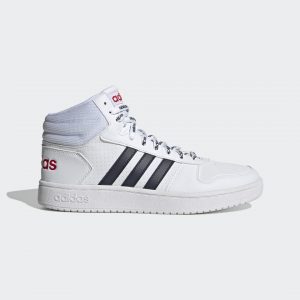 adidas Hoops 2.0 Mid Schuh Cloud White / Legend Ink / Scarlet (FW4478)