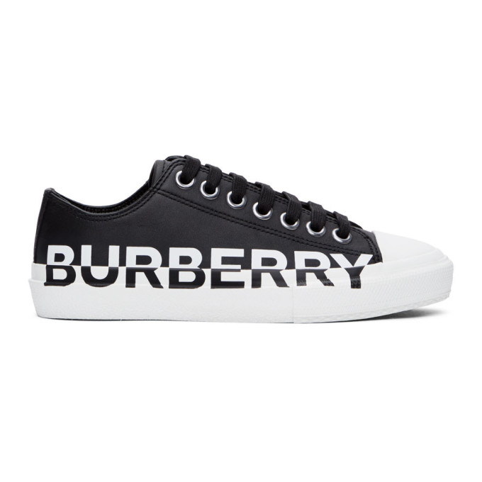 Burberry Black Gabardine Two-Tone Logo Sneakers (8019326)