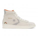 Converse Grey and Off-White Looney Tunes Edition Pro Leather High Sneakers (169223C)