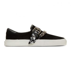 AMIRI Black Suede Bandana Buckle Sneakers (Y0F23273SU – BLK)