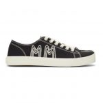 Maison Margiela Black Canvas Embroidery Tabi Sneakers (S57WS0400 P4080)