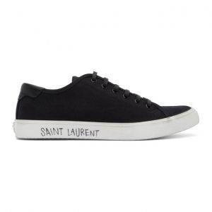 Saint Laurent Black Canvas Malibu Sneakers (606408 GUZ20)