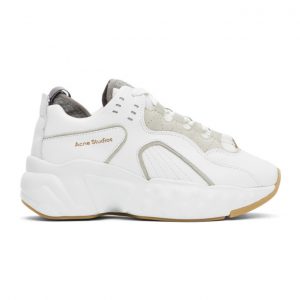 Acne Studios SSENSE Exclusive White Nappa Manhattan Sneakers (AD0285-)