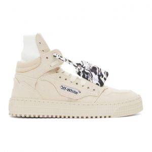 Off-White Beige Canvas Off Court 3.0 High-Top Sneakers (OMIA065R21FAB0016161)
