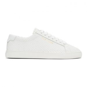 Saint Laurent White Python Andy Sneakers (641952 16E10)