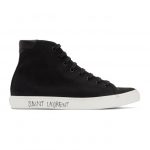 Saint Laurent Black Malibu Mid-Top Sneakers (606075 GUZ20)