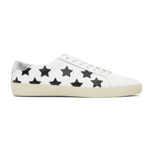 Saint Laurent White and Black Star Court Classic SL/06 Sneakers (421572 0MP20)