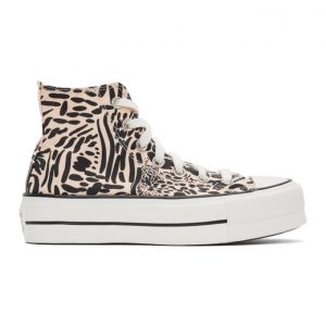 Converse Pink and Black Chuck Taylor All Star Lift Platform High Sneakers (571084C)