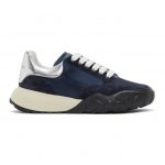 Alexander McQueen Navy and Silver Court Trainer Sneakers (645888W4GY3)