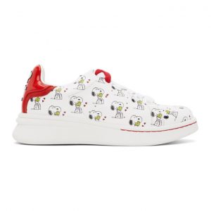 Marc Jacobs White and Red Peanuts Edition The Tennis Shoe Sneakers (M9002318)