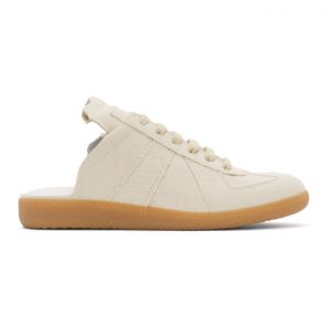 Maison Margiela Off-White Linen Replica Cut-Out Sneakeres (S58WS0107 PR190)