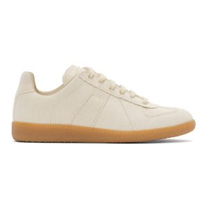 Maison Margiela Off-White Linen Replica Sneakers (S58WS0109 PR190)