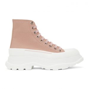 Alexander McQueen Pink Tread Slick High Sneakers (611706 W4LR1)