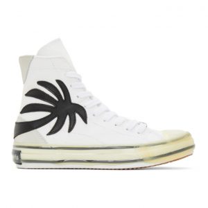 Palm Angels White Vulcanized Palm Sneakers (PMIA048R21LEA0020110)