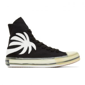 Palm Angels Black Vulcanized Palm Sneakers (PMIA048R21LEA0021001)