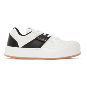 Palm Angels White and Black Logo Sneakers (PMIA051R21LEA0020110)