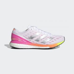 adidas Adizero Boston 9 Laufschuh Cloud White / Silver Metallic / Screaming Pink (H68744)
