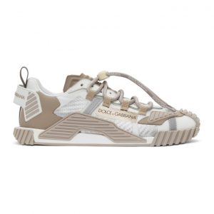 Dolce and Gabbana White and Beige NS1 Sneakers (CS1770AJ9728N000)