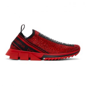 Dolce and Gabbana Red Sorrento Termostrass Sneakers (CS1724AZ28489854)