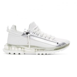 Givenchy White and Silver Spectre Low Runner Sneakers (BH003MH0TR)