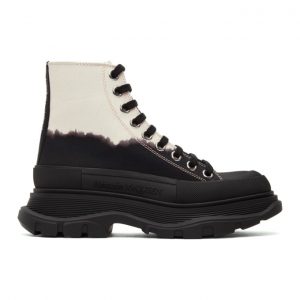 Alexander McQueen Black and Pink Dipped Tread Slick High Sneakers (650811 W4PF1)