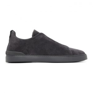 Ermenegildo Zegna Grey Suede Triple Stitch Sneakers (LHSOY-A4667X)