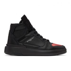 Givenchy Black and Red Wing Hi Sneakers (BH002JH0SS009)