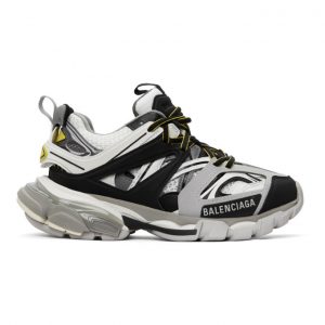 Balenciaga Grey and Yellow Track Sneakers (542436 W3AD1)