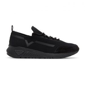 Diesel Black Knit S-KBY Stripe Sneakers (Y01781P1753)