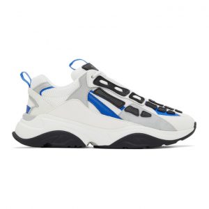 AMIRI White and Blue Bone Runner Sneakers (MFS001-420)