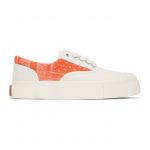 Good News White and Orange Opal Paisley Sneakers (GNOPAL029)