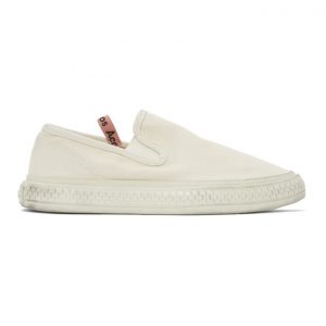Acne Studios Off-White Canvas Slip-On Sneakers (AD0377-)