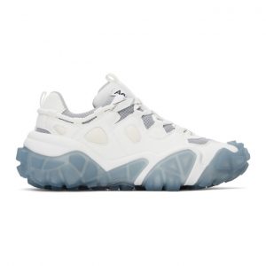 Acne Studios White and Blue Lace-Up Sneakers (AD0205-)
