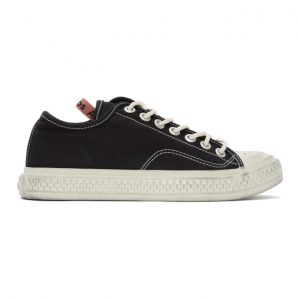Acne Studios Black Canvas Low-Top Sneakers (BD0153-)
