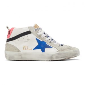 Golden Goose White and Grey Mid Star Sneakers (F00122.F000263.80269)