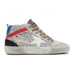 Golden Goose Silver Glitter Mid Star Sneakers (F00122.F000270.80272)