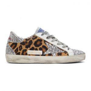 Golden Goose Silver Leopard Super-Star Sneakers (F00102.F000143.80183)