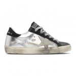 Golden Goose Silver and Black Super-Star Sneakers (F00101.F000245.80255)