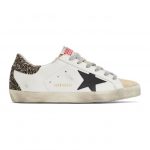 Golden Goose White and Gold Glitter Super-Star Sneakers (GWF00102.F000118.8018)