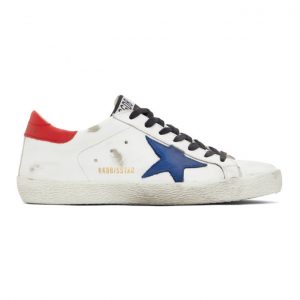 Golden Goose White and Blue Super-Star Sneakers (GMF00101.F000348.102)