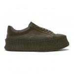 Jil Sander Khaki Leather Platform Sneakers (JS32108A_13032)