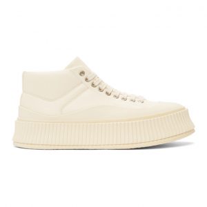 Jil Sander Off-White Leather Platform High-Top Sneakers (JI36511A_13140)