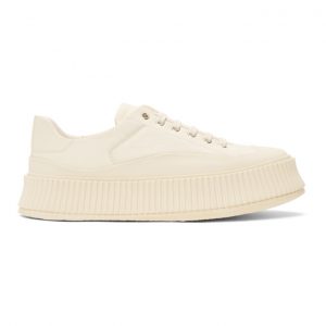 Jil Sander Off-White Leather Platform Sneakers (JI36510A_13140)